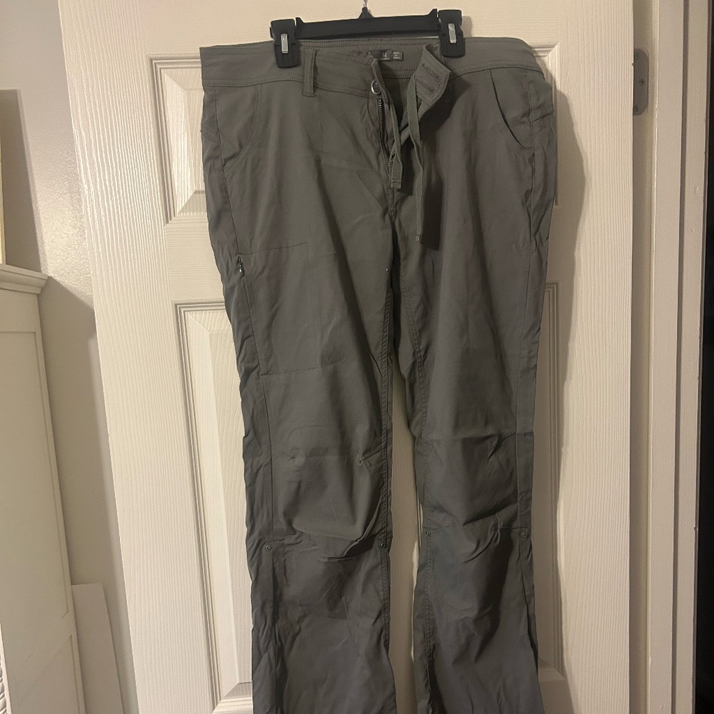 Women Prana Hiking Pants 12 Long Olive Green